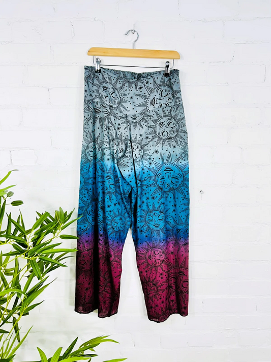 Pantaloni largi Dip Tie Dye