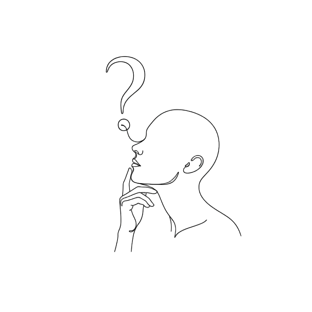 one line drawing style icon depicting curiosity