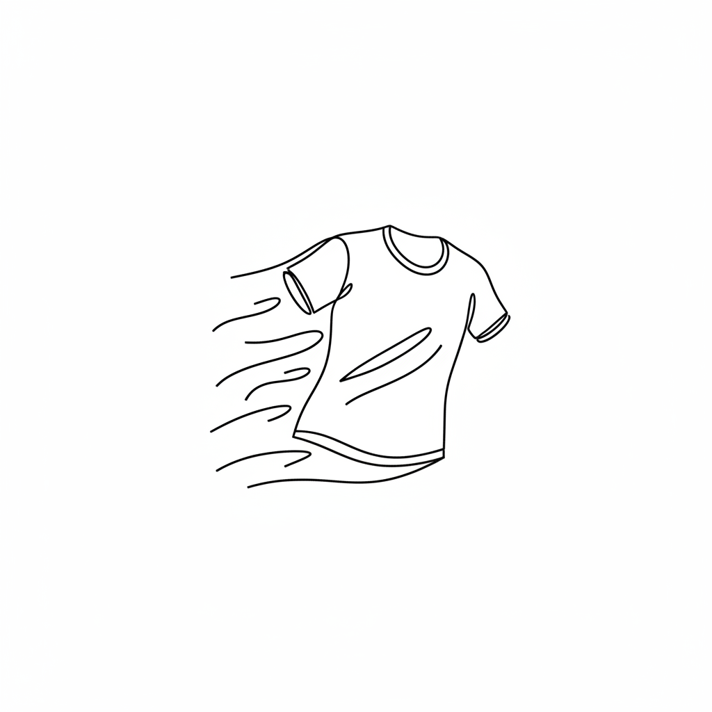 one line drawing style icon depicting energetic clothing
